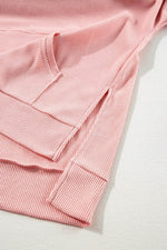 Load image into Gallery viewer, Gray Waffle Knit Fleece Lined High Low Oversized Hoodie - Fashion Queen