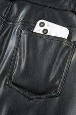 Load image into Gallery viewer, Black Faux Leather Side Slit Maxi Skirt