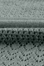 Load image into Gallery viewer, Black Eyelet Pattern Detail V Neck Drop Shoulder Sweater - Fashion Queen