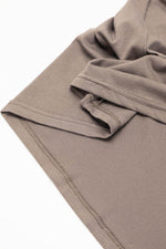 Load image into Gallery viewer, Fern Green Notched Neck Pleated Puff Sleeve Shift T-shirt Dress - Fashion Queen