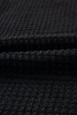 Load image into Gallery viewer, Dark Brown Waffle Knit Drop Shoulder Long Sleeve Top - Fashion Queen