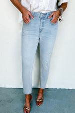 Load image into Gallery viewer, Beau Blue Mid Rise Ankle-Length Distressed Skinny Jeans
