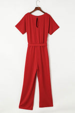 Load image into Gallery viewer, Blue Belted Wide Leg Jumpsuit - Fashion Queen
