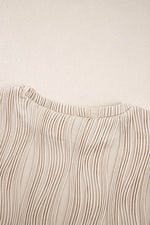 Load image into Gallery viewer, White Textured Wavy Round Neck Long Sleeve Top - Fashion Queen