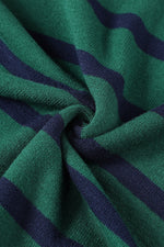 Load image into Gallery viewer, Blue Striped O-ring Zip Collared Loose Sweater Mini Dress