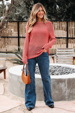 Load image into Gallery viewer, Coral Crochet Hollow-out Jumper Top Sweater