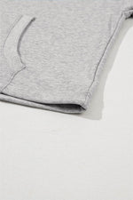 Load image into Gallery viewer, Light Grey Solid Kangaroo Pocket Half Zipper Oversized Hoodie - Fashion Queen