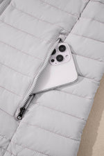 Load image into Gallery viewer, Myosotis Solid Color Quilted Zip-up Puffer Jacket - Fashion Queen