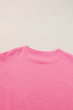 Load image into Gallery viewer, Black Textured Loose Fit T Shirt and Drawstring Pants Set - Fashion Queen