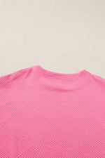 Load image into Gallery viewer, Black Textured Loose Fit T Shirt and Drawstring Pants Set