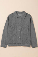 Load image into Gallery viewer, Light Blue Washed Oversize Pocketed Denim Jacket - Fashion Queen