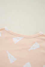 Load image into Gallery viewer, Apricot Christmas Tree Print Loose Fit Two Piece Pajama Set - Fashion Queen - 7