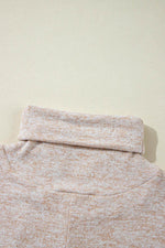 Load image into Gallery viewer, Apricot Drawstring Cowl High Neck Long Sleeve Split Top - Fashion Queen - 6