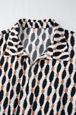 Load image into Gallery viewer, Apricot Geometric Print Collared V Neck Plus Size Mini Dress - Fashion Queen - 15