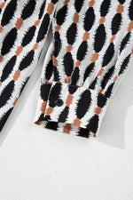 Load image into Gallery viewer, Apricot Geometric Print Collared V Neck Plus Size Mini Dress - Fashion Queen - 16