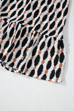 Load image into Gallery viewer, Apricot Geometric Print Collared V Neck Plus Size Mini Dress - Fashion Queen - 17