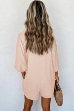 Load image into Gallery viewer, Apricot Half Button Collared Loose Romper - Fashion Queen - 2