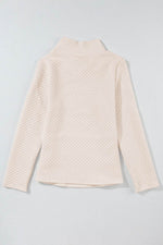 Load image into Gallery viewer, Apricot High Neck Kangaroo Pocket Quilted Sweatshirt - Fashion Queen - 5