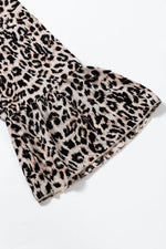 Load image into Gallery viewer, Apricot Leopard Print Tiered Wide Sleeve Maxi Dress - Fashion Queen - 8