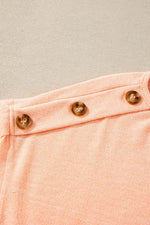 Load image into Gallery viewer, Apricot Pink Button Detail Batwing Sleeve Casual Tee - Fashion Queen - 10