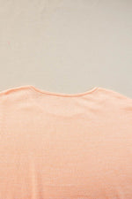 Load image into Gallery viewer, Apricot Pink Button Detail Batwing Sleeve Casual Tee - Fashion Queen - 11