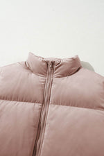 Load image into Gallery viewer, Apricot Pink Full Zipper Quilted Puffer Jacket - Fashion Queen - 8