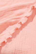 Load image into Gallery viewer, Apricot Pink Plus Size Textured Wide Short Sleeve Babydoll Blouse - Fashion Queen - 11