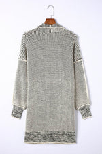 Load image into Gallery viewer, Apricot Plaid Knitted Long Open Front Cardigan - Fashion Queen - 16