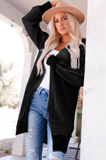 Load image into Gallery viewer, Apricot Plaid Knitted Long Open Front Cardigan - Fashion Queen - 25