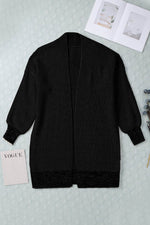 Load image into Gallery viewer, Apricot Plaid Knitted Long Open Front Cardigan - Fashion Queen - 29