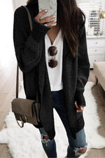 Load image into Gallery viewer, Apricot Plaid Knitted Long Open Front Cardigan - Fashion Queen - 4