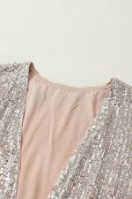 Load image into Gallery viewer, Apricot Sequin 3/4 Sleeve Open Front Duster Kimono - Fashion Queen - 14