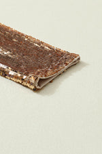 Load image into Gallery viewer, Apricot Sequin Mock Neck Bubble Sleeve Top - Fashion Queen - 21