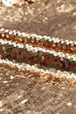 Load image into Gallery viewer, Apricot Sequin Mock Neck Bubble Sleeve Top - Fashion Queen - 22