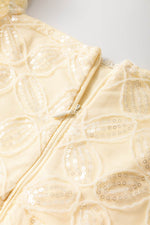 Load image into Gallery viewer, Apricot Sequined Lace Mesh Bubble Sleeve Square Neck Dress - Fashion Queen - 18