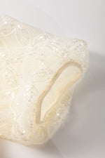 Load image into Gallery viewer, Apricot Sequined Lace Mesh Bubble Sleeve Square Neck Dress - Fashion Queen - 19