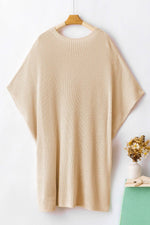 Load image into Gallery viewer, Apricot Short Sleeve Side Slit Oversized Sweater - Fashion Queen - 21