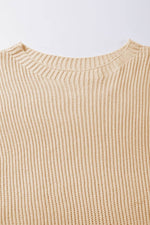 Load image into Gallery viewer, Apricot Short Sleeve Side Slit Oversized Sweater - Fashion Queen - 26