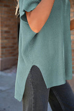 Load image into Gallery viewer, Apricot Short Sleeve Side Slit Oversized Sweater - Fashion Queen - 28