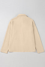 Load image into Gallery viewer, Apricot Solid Color Corduroy Buttoned Long Sleeve Shacket - Fashion Queen - 5