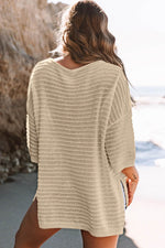 Load image into Gallery viewer, Apricot Textured Knit Drop Shoulder Tee - Fashion Queen - 2