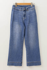 Load image into Gallery viewer, Ashleigh Blue Mineral Wash High Waist Bell Bottom Crop Jeans - Fashion Queen - 3