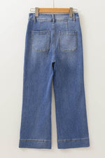 Load image into Gallery viewer, Ashleigh Blue Mineral Wash High Waist Bell Bottom Crop Jeans - Fashion Queen - 4