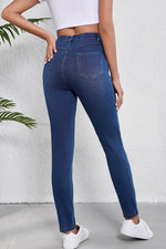 Load image into Gallery viewer, Ashleigh Blue Multiple Pockets Straight Leg Washed Stretchy Knit Casual Jeans - Fashion Queen -  2