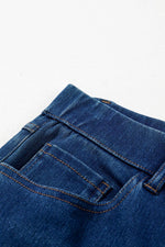 Load image into Gallery viewer, Ashleigh Blue Multiple Pockets Straight Leg Washed Stretchy Knit Casual Jeans - Fashion Queen -  9