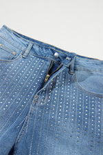 Load image into Gallery viewer, Ashleigh Blue Rhinestone Embellished Denim Shorts - Fashion Queen - 12