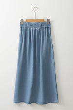 Load image into Gallery viewer, Beau Blue Buttoned Front High Waist Side Pockets Denim Maxi Skirt - Fashion Queen - 8