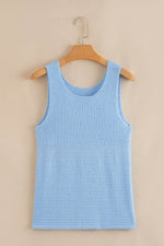 Load image into Gallery viewer, Beau Blue Horizontal Ribbing Patchwork Swing Sweater Tank - Fashion Queen - 9