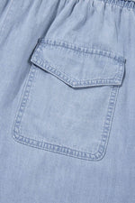 Load image into Gallery viewer, Beau Blue Pocketed Drawstring High Waist Plus Size Denim Shorts - Fashion Queen - 11