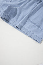 Load image into Gallery viewer, Beau Blue Pocketed Drawstring High Waist Plus Size Denim Shorts - Fashion Queen - 12
